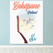 Skiposter Zakopane Polen Leinwanddruck (Insitu (Holzboden))