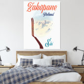 Skiposter Zakopane Polen Leinwanddruck (Insitu (Schlafzimmer))