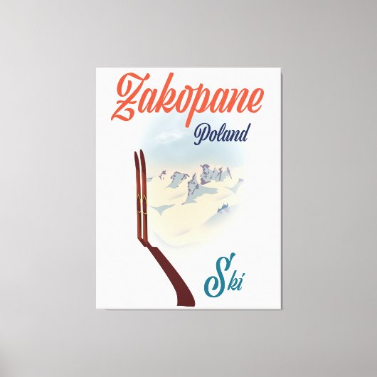 Skiposter Zakopane Polen Leinwanddruck (Vorderseite)