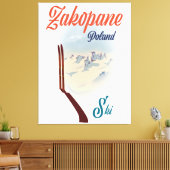 Skiposter Zakopane Polen Leinwanddruck (Insitu (Wohnzimmer))