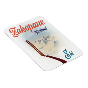 Skiposter Zakopane Polen Magnet