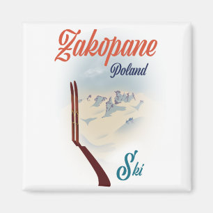 Skiposter Zakopane Polen Magnet