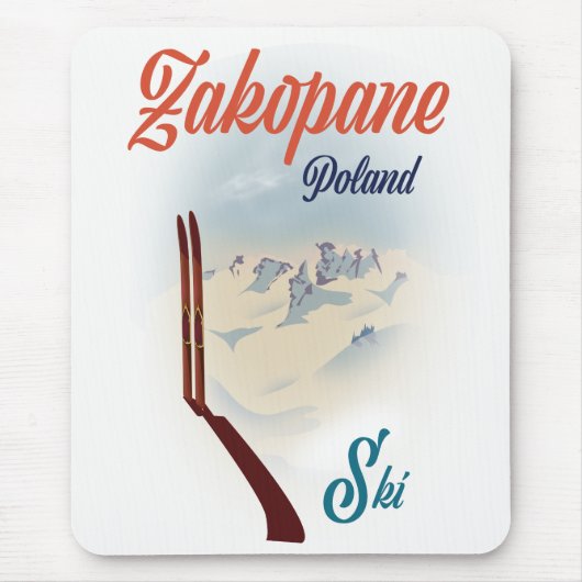 Skiposter Zakopane Polen Mousepad (Vorne)