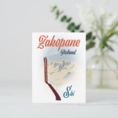 Skiposter Zakopane Polen Postkarte (Stehend Vorderseite)