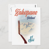 Skiposter Zakopane Polen Postkarte (Vorne/Hinten)