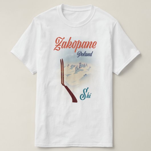 Skiposter Zakopane Polen T-Shirt (Design vorne)
