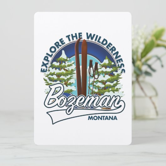 Skiposterlogo von Bozeman Montana (Stehend Vorderseite)