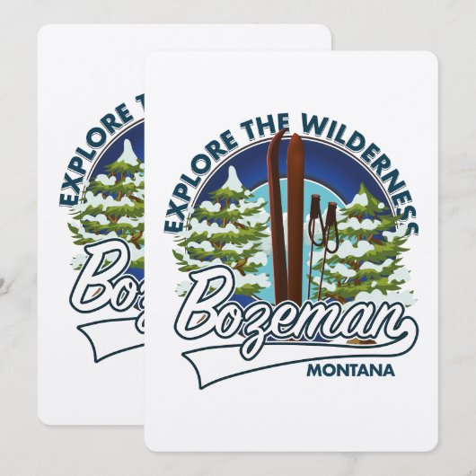 Skiposterlogo von Bozeman Montana (Vorne/Hinten)