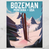 Skiposterlogo von Bozeman Montana (Rückseite)