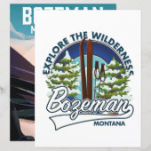 Skiposterlogo von Bozeman Montana (Vorne/Hinten)