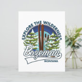 Skiposterlogo von Bozeman Montana (Stehend Vorderseite)