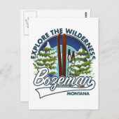 Skiposterlogo von Bozeman Montana Postkarte (Vorne/Hinten)