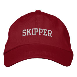 Skipper bestickter Baseball-Hut / Cap - Rot Bestickte Baseballkappe