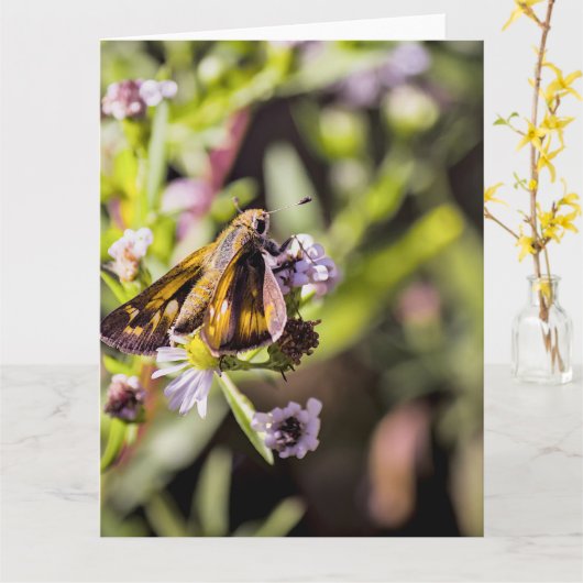 Skipper Butterfly Karte (Gelbe Blume)