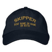 Skipper Ihr Boot Name Ihr Name oder beide! Bestickte Baseballkappe (Vorderseite)