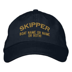 Skipper Ihr Boot Name Ihr Name oder beide! Bestickte Baseballkappe