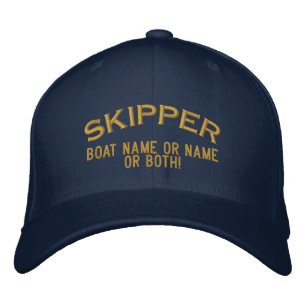 Skipper Ihr Boot Name Ihr Name oder beide! Bestickte Baseballkappe