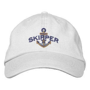 Skipper Nautical Stern Anker Stickerei Bestickte Baseballkappe