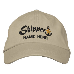 Skipper Personalisieren Sie Ihren Namen Gold Star Bestickte Baseballkappe