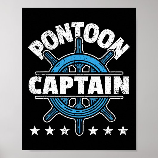 Skipper Pontoon Boating I Pontoon Boat Captain Poster (Vorne)
