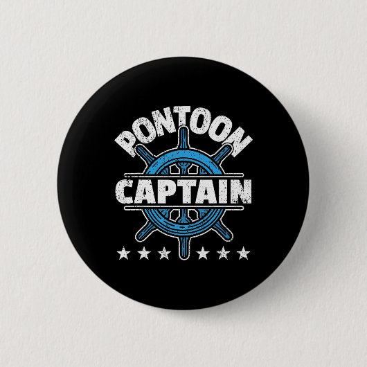 Skipper Pontoon Boating I Pontoonboot-Kapitän Button (Vorderseite)
