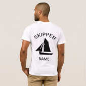 Skipper Sailname Mens White T - Shirt (Schwarz voll)