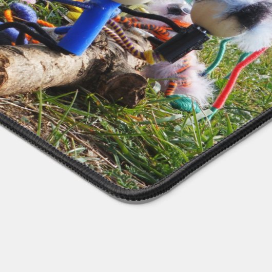 Skippiebal race van Fubby poppetjes op ballonnen. Schreibtischunterlage (Ecke)