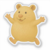 Skipping Cream Hamster Die-Cut Sticker (Vorderseite)