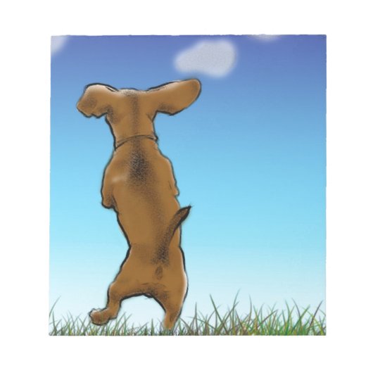 skipping_Dackel_color Notizblock (Vorderseite)