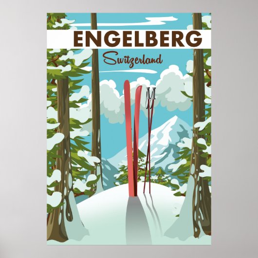 Skipposter Engelberg Schweiz Poster (Vorne)