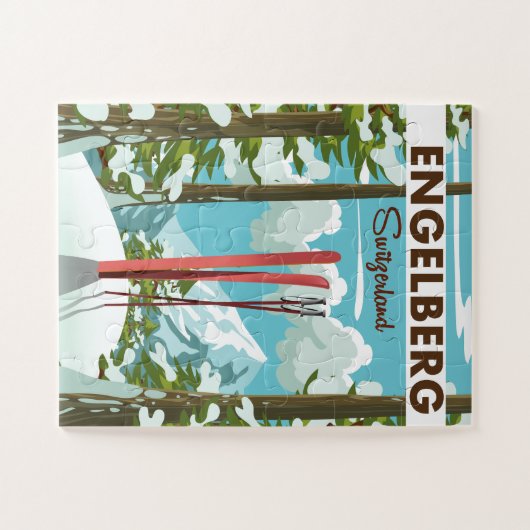 Skipposter Engelberg Schweiz Puzzle (Horizontal)