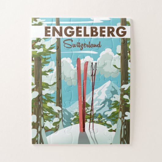 Skipposter Engelberg Schweiz Puzzle (Vertikal)