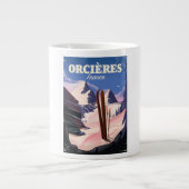 Skipposter ORCIÈRES france Jumbo-Tasse (Vorderseite)