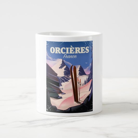 Skipposter ORCIÈRES france Jumbo-Tasse (Vorderseite)
