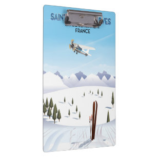 Skipposter Saint-Sorlin d'Arves Frankreich Klemmbrett