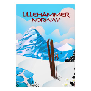Skipposter von Lillehammer Norwegen. Fotodruck