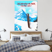 Skipposter von Lillehammer Norwegen. Leinwanddruck (Insitu (Schlafzimmer))