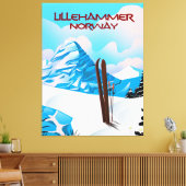Skipposter von Lillehammer Norwegen. Leinwanddruck (Insitu (Wohnzimmer))