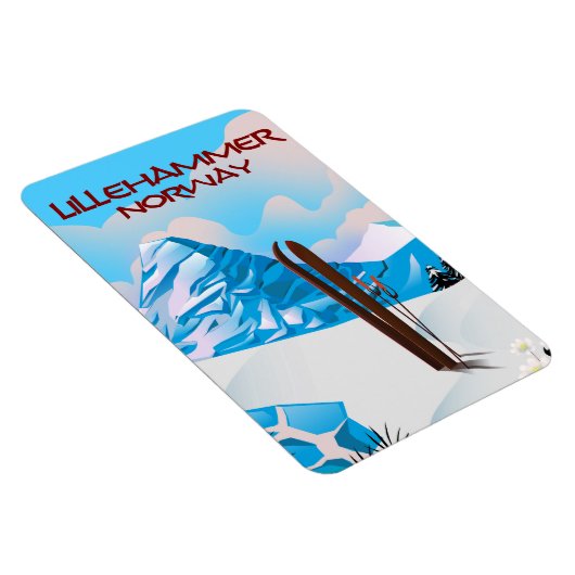 Skipposter von Lillehammer Norwegen. Magnet (Rechte Seite)