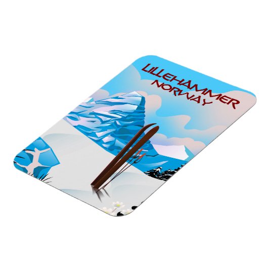 Skipposter von Lillehammer Norwegen. Magnet (Linke Seite)