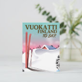 Skipposter Vuokatti Finnland Postkarte (Stehend Vorderseite)