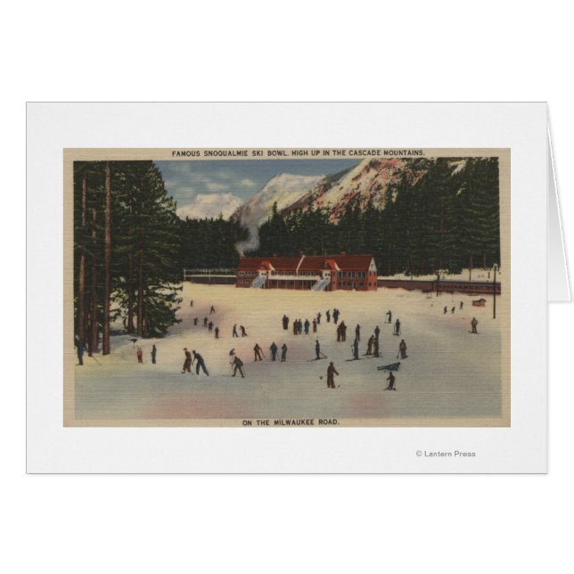 Skiraum Snoqualmie, WA - Sicht auf das Skigebiet (Vorderseite (Horizontal))