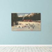 Skiraum Snoqualmie, WA - Sicht auf das Skigebiet Leinwanddruck (Insitu (Holzboden))