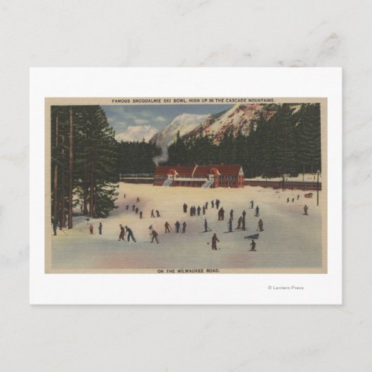 Skiraum Snoqualmie, WA - Sicht auf das Skigebiet Postkarte (Vorderseite)