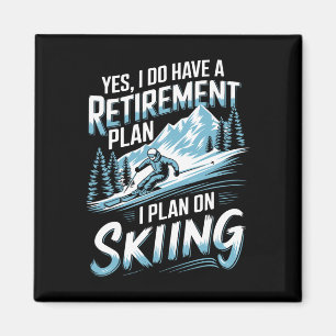 Skirentenplan Humor Design Skifahrer Lustiger Skif Magnet