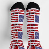 Skis and Snowflakes USA Flag Socken (Oben)