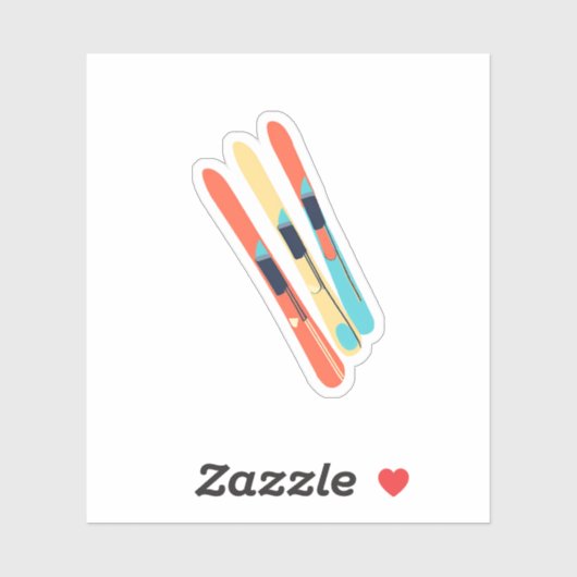 Skis Aufkleber (Blatt)