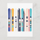 Skis Feiertagspostkarte (Vorderseite)