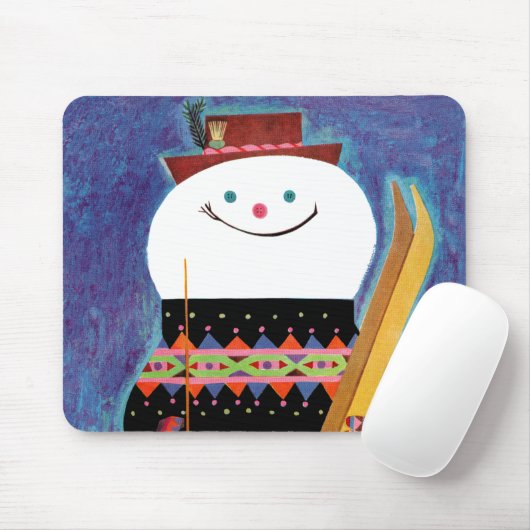 Skis für Schneemann Mousepad (Mit Mouse)