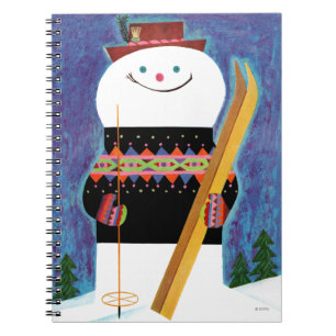 Skis für Schneemann Notizblock